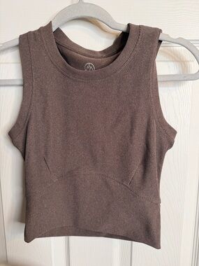 Sleeveless Ribbed Tank in Chocolate Brown